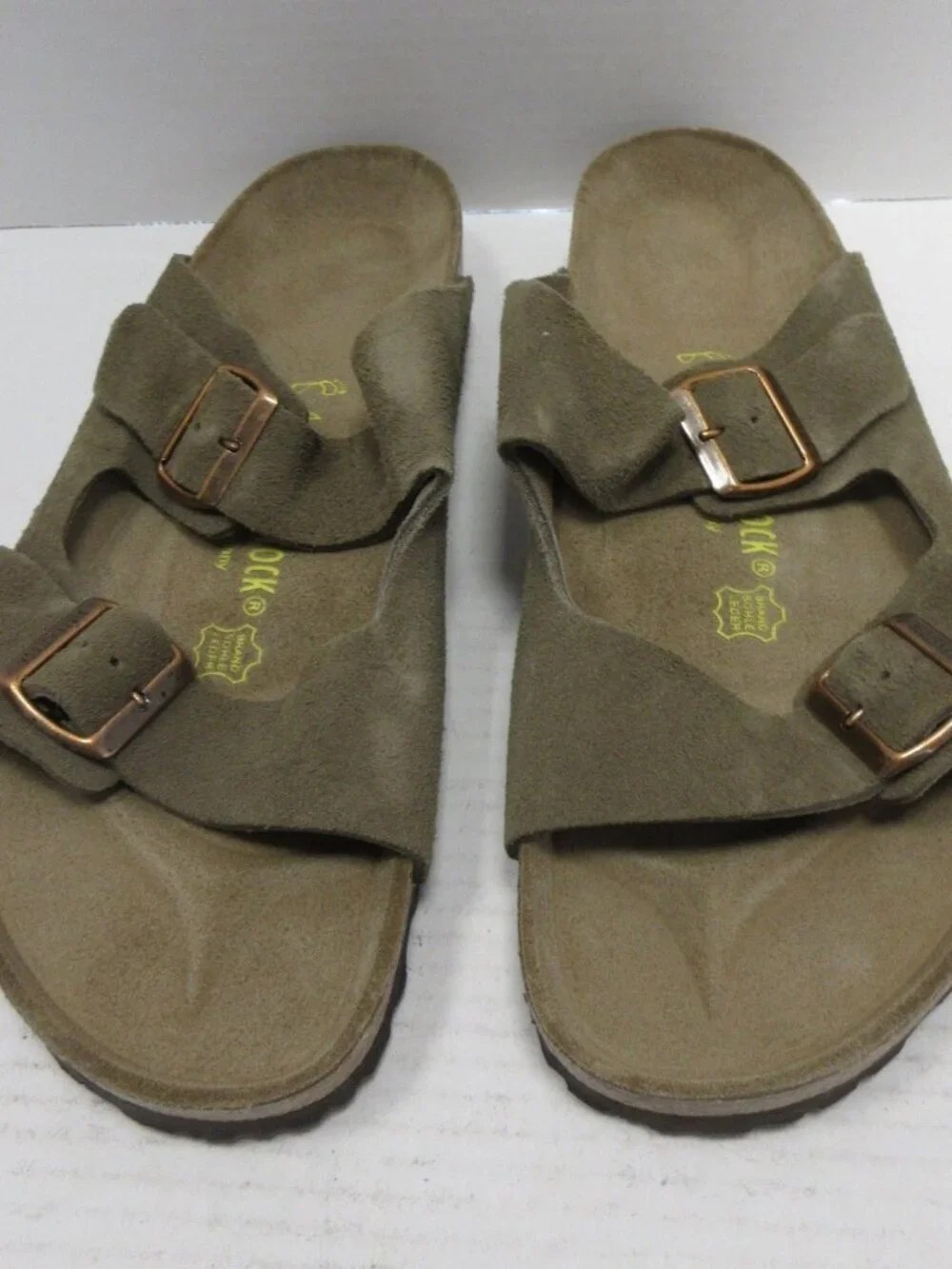Brand New! Birkenstock Men's Two-Buckle Suede Sandals in Olive Brown Size 11